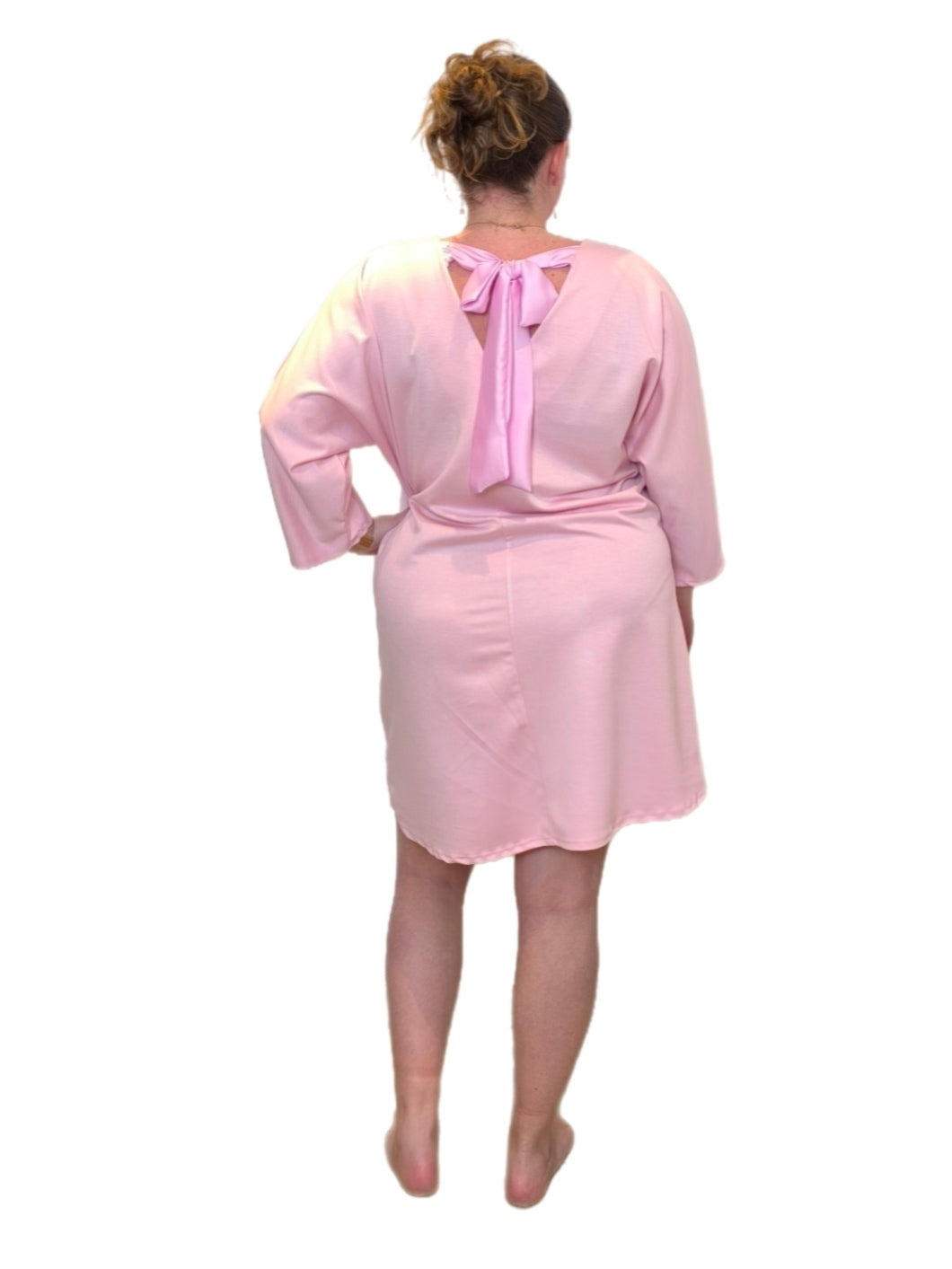 Luxe strik jurk roze