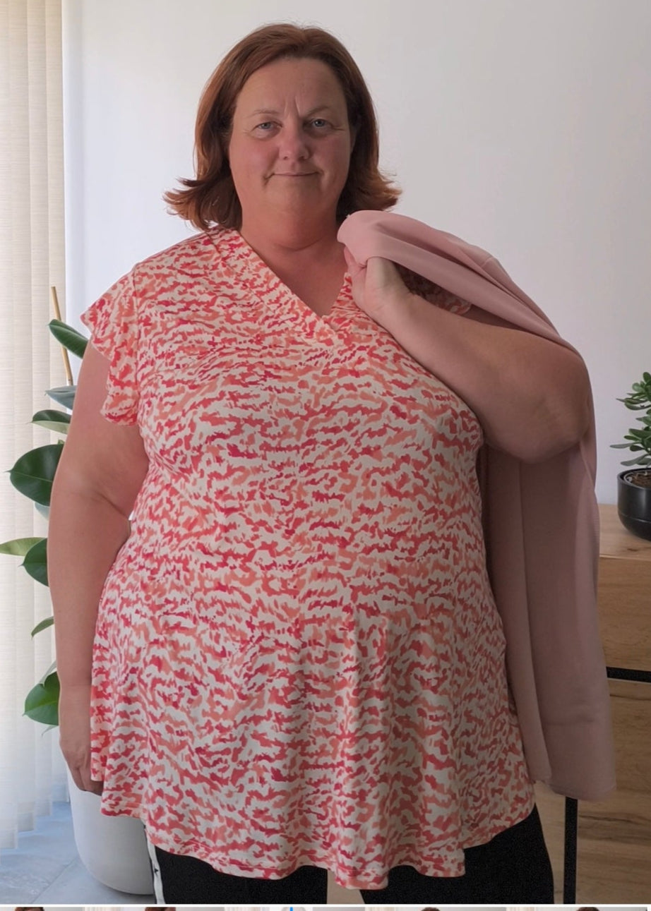 Fluffy print top