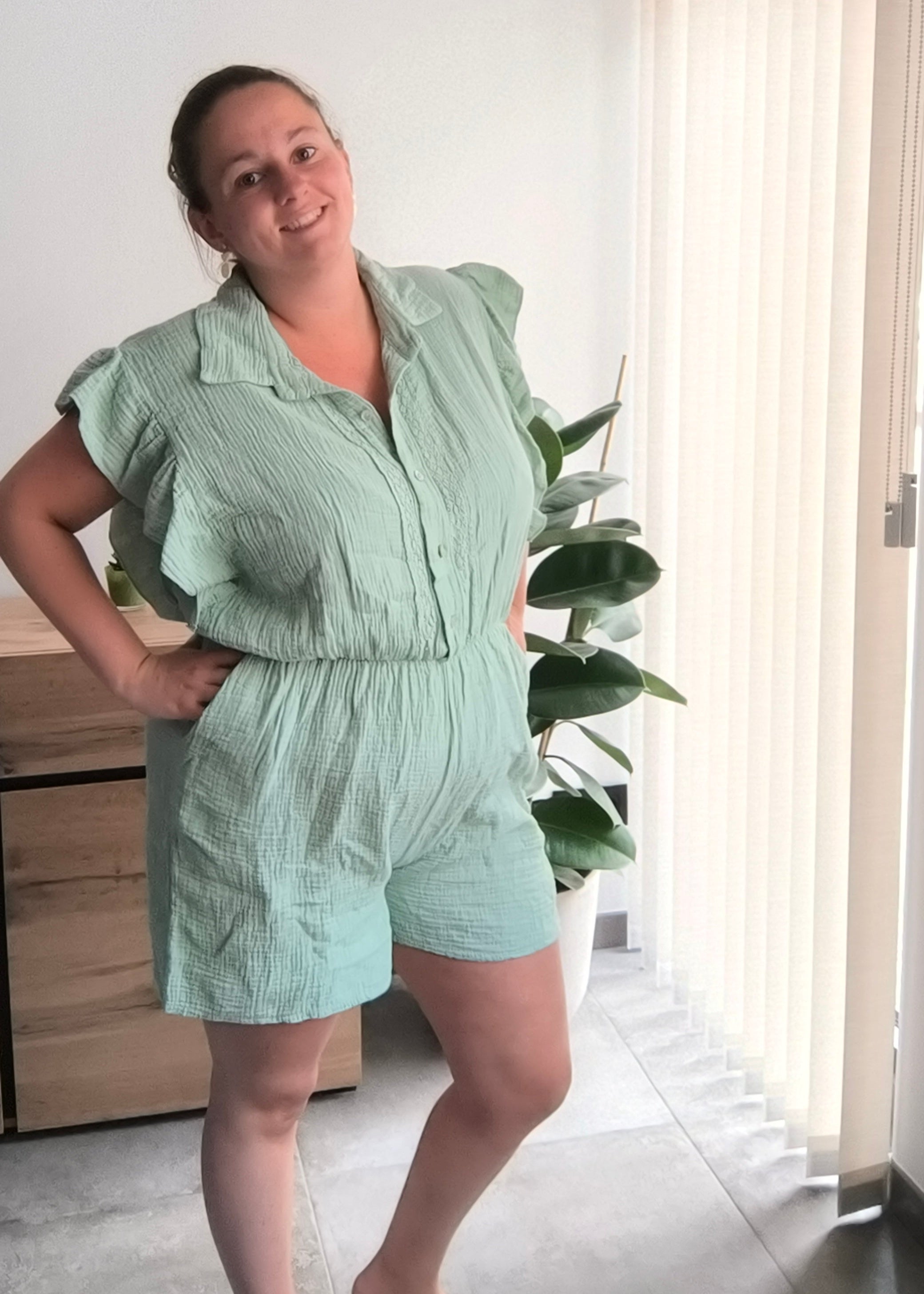 Cotton double gauze playsuit