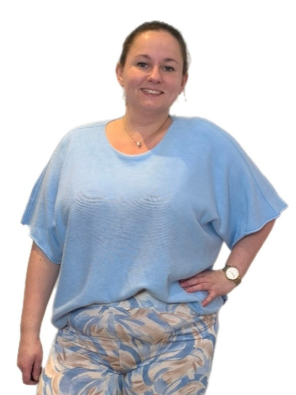 Soft oversized pull blauw