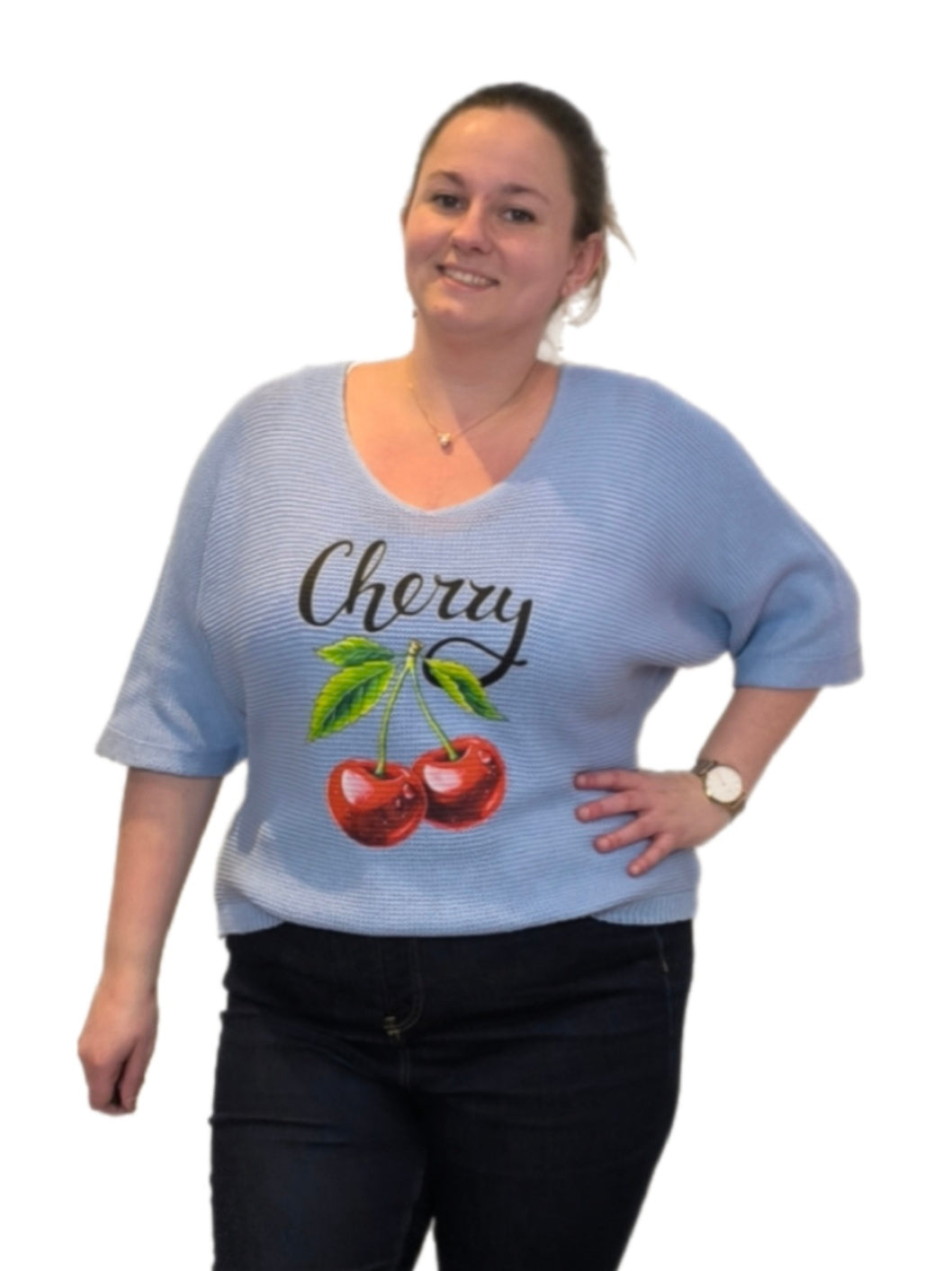 Sweet cherry knit blauw