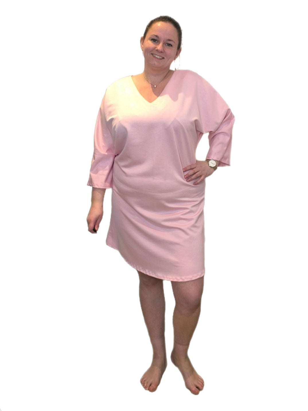 Luxe strik jurk roze